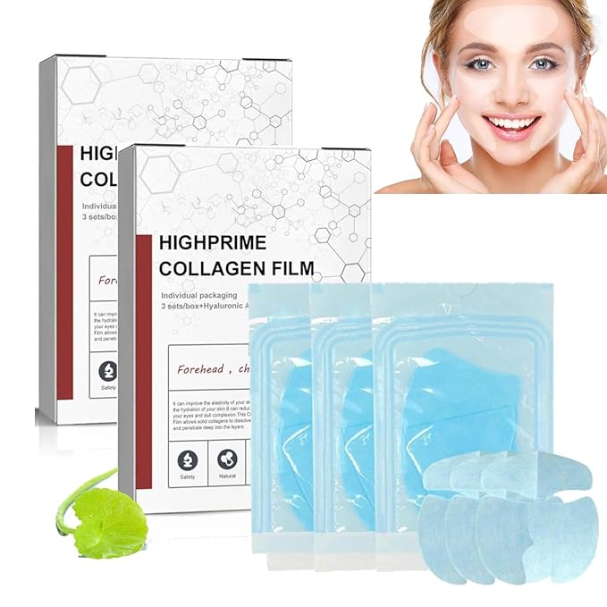 Melting Collagen Film | Highprime Collagen Film Mask, Soluble Collagen Supplement Film, Collagen Hydrating Face Mask Prevent Fine Lines and Protect Skin, Anti Aging Face Mask (2 Box)