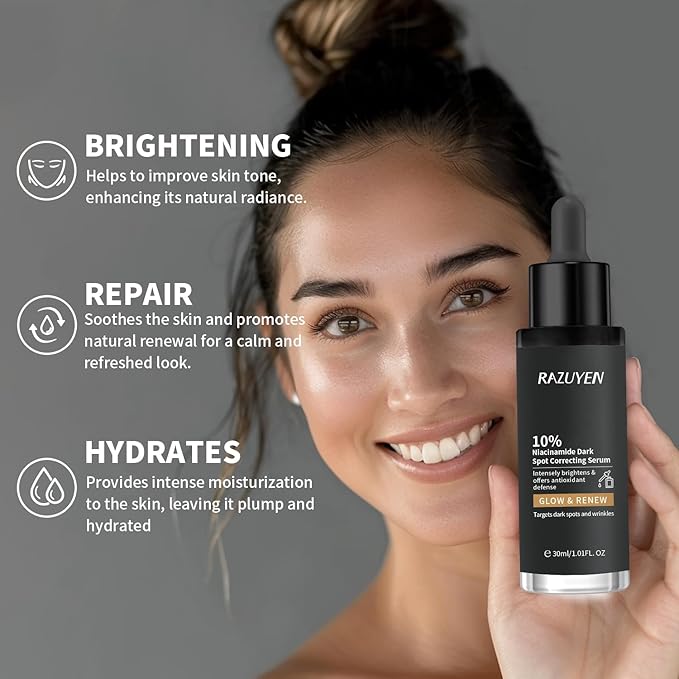 10% Niacinamide Serum, Panthenol, Arbutin Face Serum to Help Improve Uneven Skin Tone and Soothing Skin, Hydrating Serum for Radiant Skin, 30 ml