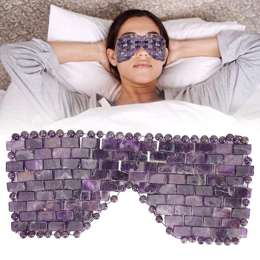 Jade Eye Mask, Jade Stones Agingproof Cooling Sleeping Eye Mask, Cold Eye Covers For Relief Eye Fatigue (Amethyst)