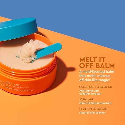 RELEVANT Melt-It-Off Cleansing Balm Makeup Remover Balm - Instantly Dissolve Waterproof Makeup Remover Balm - Hydrating, Anti-Aging, Plant-based Oil Cleanser for Face Balm with Chamomile Melting Balm