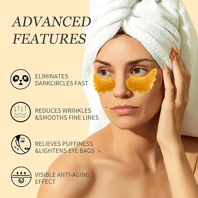MOND'SUB Under Eye Mask - 6 Pairs Banana Crystal Eye Mask - Puffy Eyes & Dark Circles Treatments with Hyaluronic Acid, Reduce Under Eye Bags and Smooth Wrinkles, Brighten Complexion