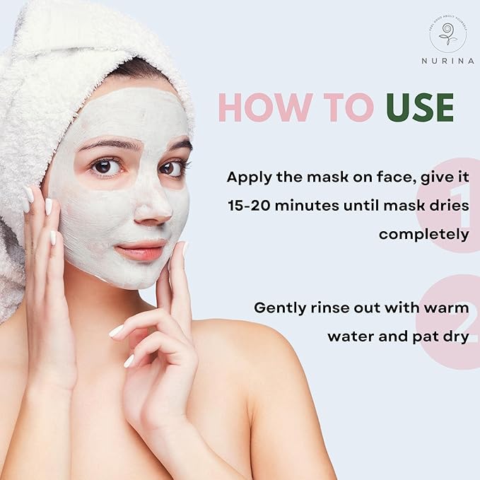 NURINA Pink Rose Clay Masks for Face Hydrating Anti-Aging Face Masks - Single Use Mud Mask – 20pcs/Bucket (ROSE PINK MUD MASK)