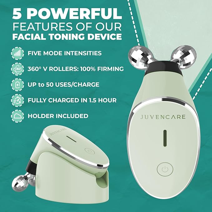 Microcurrent Facial Device - 6 in 1 Advanced Face Microcurrent Device - Rejuvenating Facial Microcurrent Device Anti-Aging Microcurrent Facial Devices Boost Skin Care Products Absorption (Light Green)