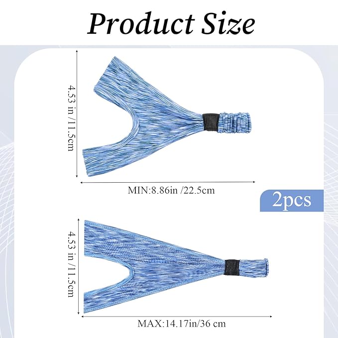 2Pcs VR Face Mask, Adjustable VR Sweat Band Breathable Eye Face Cover for Most VR Devices (Black/Blue)