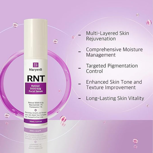 Anti-Aging Serum with Retinol 5000IU, Niacinamide, Tranexamic Acid - Skin Firming & Tone Enhancing, 1Fl Oz