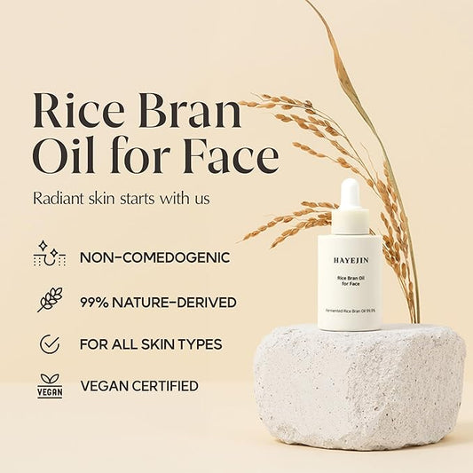 HAYEJIN Rice Bran Oil for Face | Face Moisturizer w/Fermented Rice Bran Oil | Korean Face Oil for Women | Face Serum for Glowing Skin | Korean Skin Care Facial Oils (Pack of 1, 1.01 Fl. Oz)