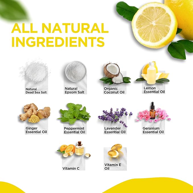 Citrus Detox Foot Soak with Epsom Salt - for Foot Callus, Immune Boost, Damaged Toenail, Athletes Foot, Pedicure and Soothes Tired Feet - Made in USA