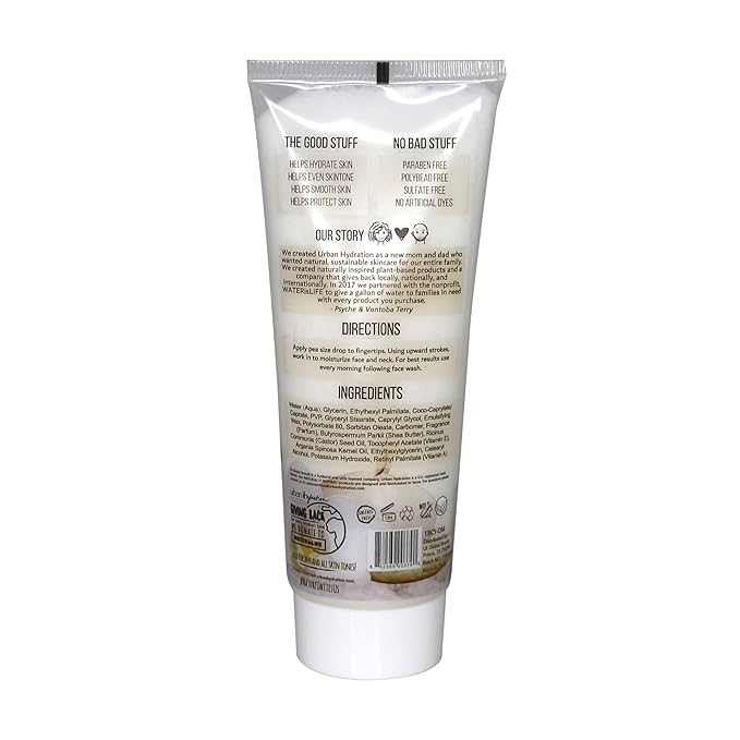 Urban Hydration Castor and Shea Face Cleanser and Face Lotion Duo Pack | Combats Dry Skin, Cleanses, Hydrates, and Evens Skin Tone, For All Skin Types, Leaves Skin Glowing and Smooth