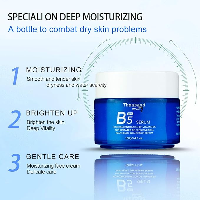 Thousand Whale B5 repair serum ，high concentration of vitamin B5.For irritated or sensitive skin.panthenol 20%+repair serum