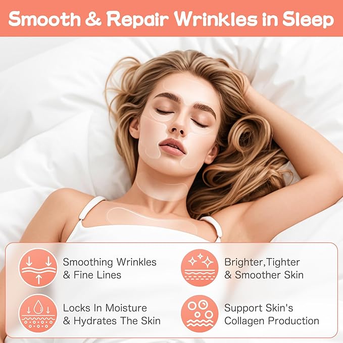 Neck Wrinkle Patches, Anti Wrinkle Silicone Patches，Reusable Chest Firming and Tightening Facial Masks, Collagen Neck Fine Line Pads for Women Reduce Fine Wrinkles, Moisturizing & Firming