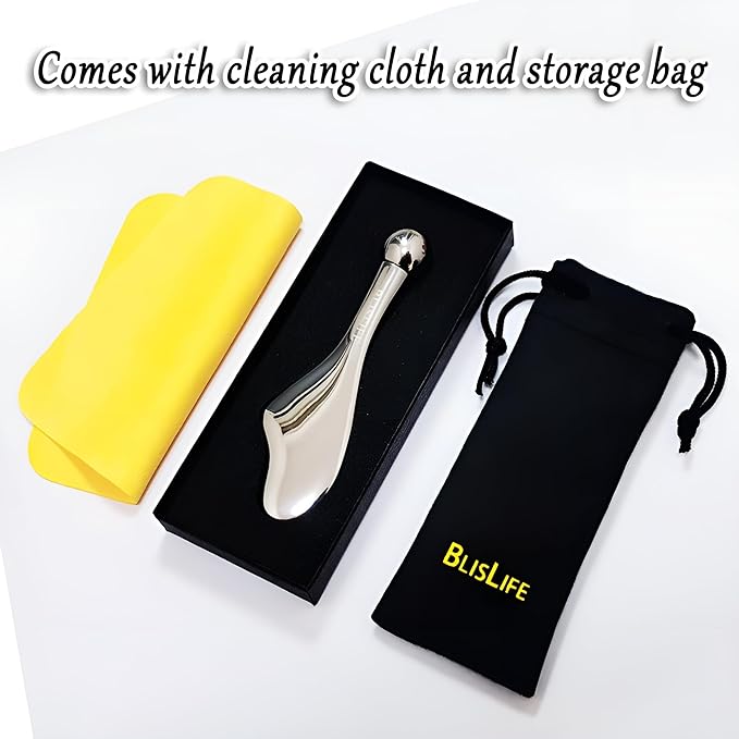 Mini Eye Care Stick, Facial Roller to Eliminate Eye Puffiness, Lighten Wrinkles, Gua Sha Beauty Skin Care Tool, On-The-go Facial Care Massager for Women (Zinc Alloy)