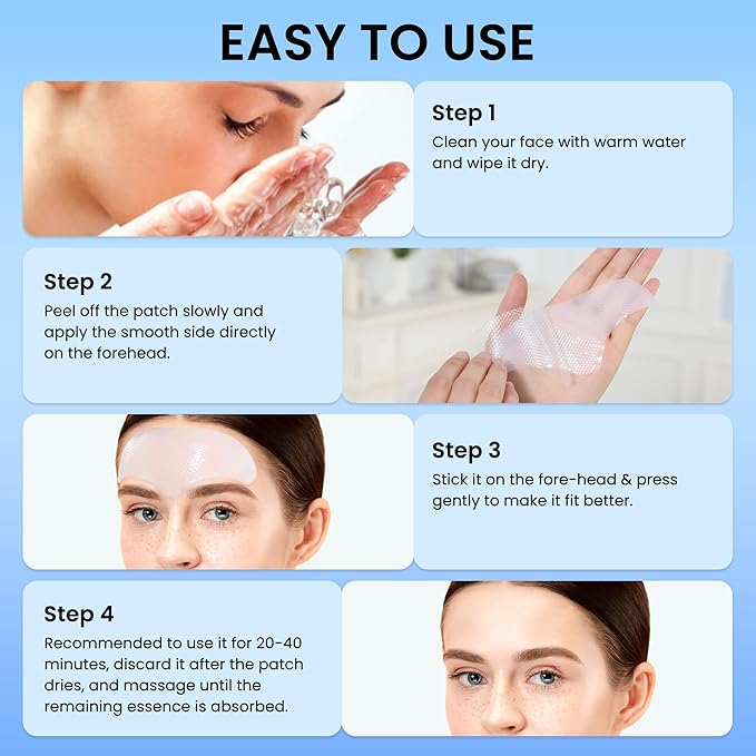 Forehead Wrinkle Patches 20 PCS, Anti Wrinkle Patches With Collagen, Vitamin, Forehead Wrinkles Treatment For Smoothing & Softening Fine Lines (transparent)
