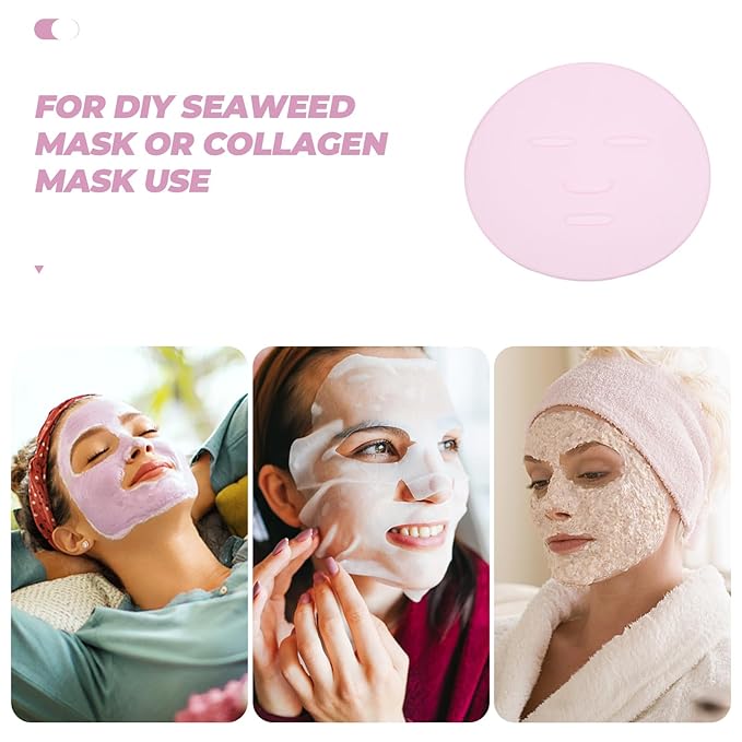 LEORX 2Pcs Face Mask Maker Plate Silicone Reusable Facemask Seaweed Mud Mask Making Mold Facial Care Makeup Tool for Women Lady