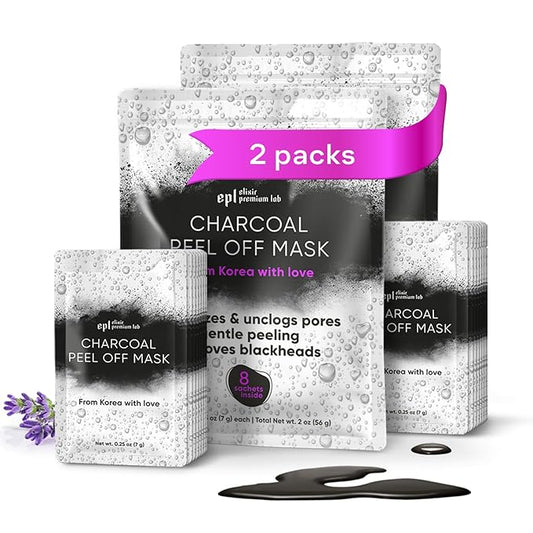 Activated Charcoal Face Masks Skincare - Korean Skin Care Products - Charcoal Face Mask Peel Off Skin Care - Gently Cleansing Charcoal Face Mask for Men & Women Face Care