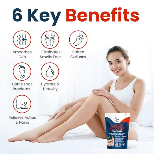 Muscle Relief Foot Soak with Epsom Salts - All Natural Salts for Post Workout - Easy Way to Remove Hard Calluses & Dead Skin Build-Up - Professional at Home Foot Care for Men & Women - Made in The USA