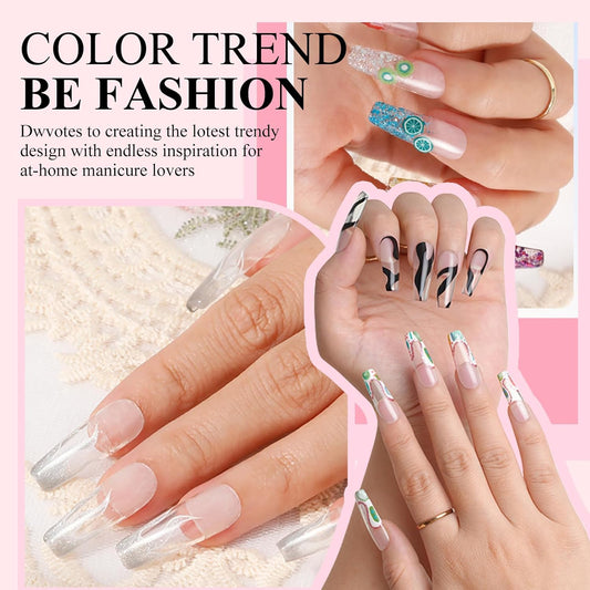 Clear/PInk Acrylic Nail Powder, 2Pcs Professional 120g Acrylic Nail Powder Polymer for 3D French Nail Manicure Extension Nail Carving Large Capacity Acrylic 8oz