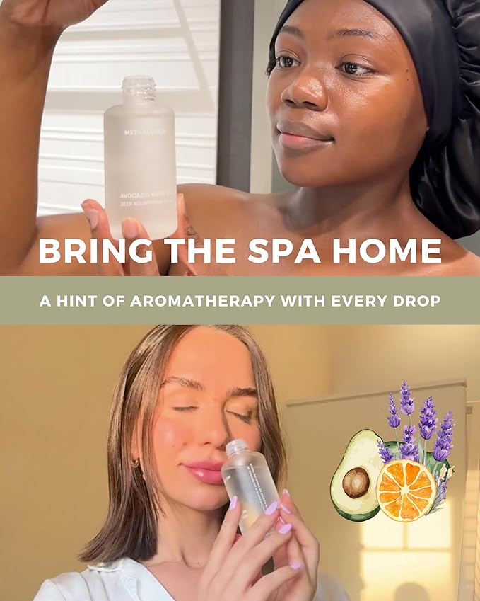 Avocado Dry Body Oil - Deep Nourishing Glow, Fast Absorbing & Non-Greasy Body Moisturizer. Luxurious Soothing Aromatherapy. Sensitive Skin Safe, Clean Beauty 3.38 fl. oz