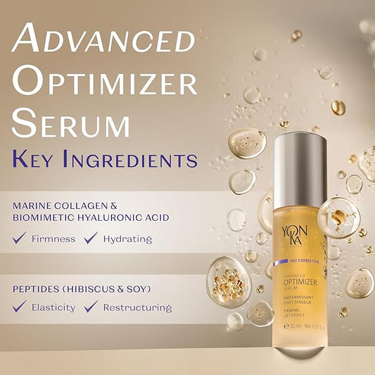 Yon-Ka Advanced Optimizer Serum (30ml) Anti-Aging Face Serum Gel with Marine Collagen and Hyaluronic Acid, Clinically Proven to Firm and Lift Skin, Paraben-Free