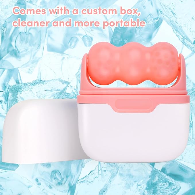 Ice Roller for Face,Eyes,Women Gifts Idea,Therapeutic Cooling to Tighten Brighten Complexion and Reduce Wrinkles,Massager Under Eye Puffiness,Migraine and Pain Relidf
