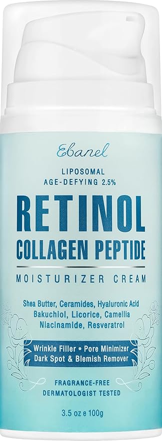 Ebanel Retinol Cream for Face with Collagen, Peptides, Ceramides, Moisturizer with Hyaluronic Acid, Vitamin C & B5, Firming Anti Aging Face Cream for Wrinkles, Fine Lines, Dark Spots, Day and Night