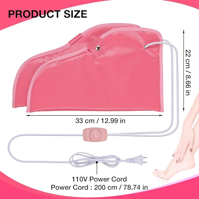 Noverlife Paraffin Wax Heated Booties, Electric Heated Nail Art Pedicure Foot Cover, Infrared Wax Therapy Treatment SPA Warmer Kit for Foot Care