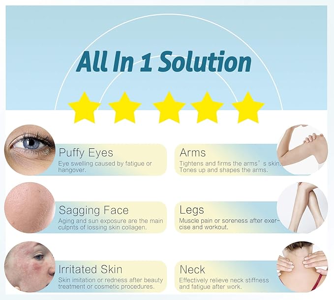 ESARORA Ice Roller for Face & Eye, Puffiness, Migraine, Pain Relief and Minor Injury, Skin Care Products - Black Orange (1 Plastic Roller & 1 Stainless Steel Roller)