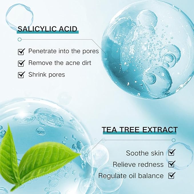Tea Tree Salicylic Acid Skin Care Kit Teen Girl Gifts - 4 Pcs Skin Care Set Women Hydrating - Skin Care for Teens 10-12 - Acne Treatment for Face - Skincare Gift Set with Serum,Cream,Toner,Cleanser