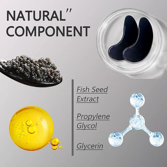 Under Eye Patches -30 Pairs Sakura Essence Eye Mask Eye Pads for Puffy Eyes, Reducing Dark Circles, Anti-Aging, Collagen Eye Mask for Moisturizing, Black