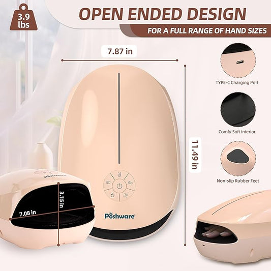 Hand Massager With Heat And Compression | 3 Levels Therapy Hand Massager With Kneading Rollers | Rechargeable Hand Massagers For Pain Relief And Muscle Relaxation | Best Gift For Women, Men | Pink