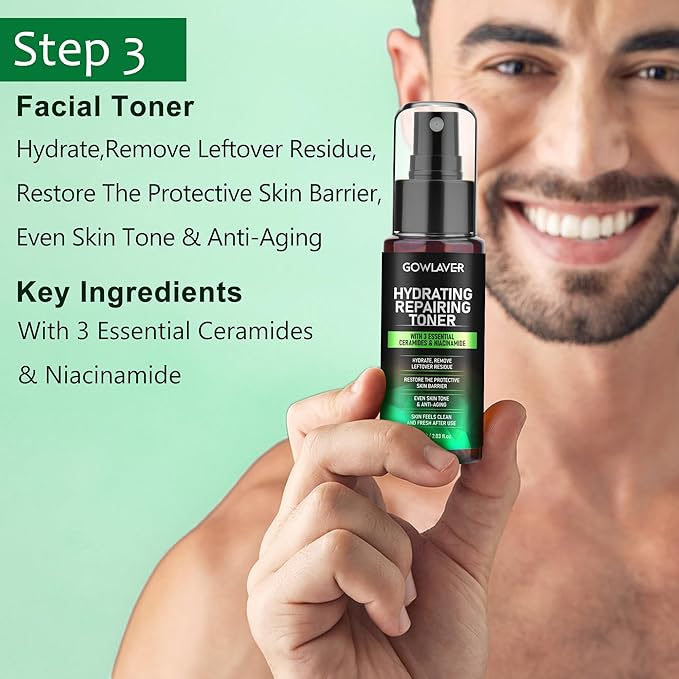 Gifts for Men,Skin Care for Men,Hydrating & Moisturizing Face Care Routine for Mens All Skin Types,Birthday Fathers Gifts Valentines for Him Dad Boyfriend Husband Christmas Stocking Stuffers