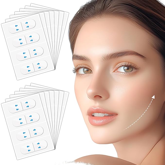 Sibba Face Tape 160 Pcs Invisible Lift Tapes Instant Tightening Sticker Portable Neck Patches Jowls Stickers Saggy Skin Strips Face Care Tape Clear Facical Tape for Double Chin Neck Wrinkle