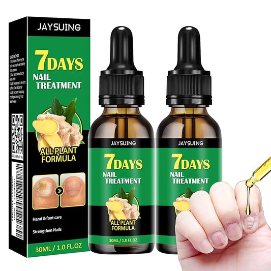 Ginger Nail Growth Serum, 7 Days Nail Treatment, Ginger Nail Treatment, Ginger Cuticle Care Oil for Strengthen & Promote Nail Growth (2Pcs)
