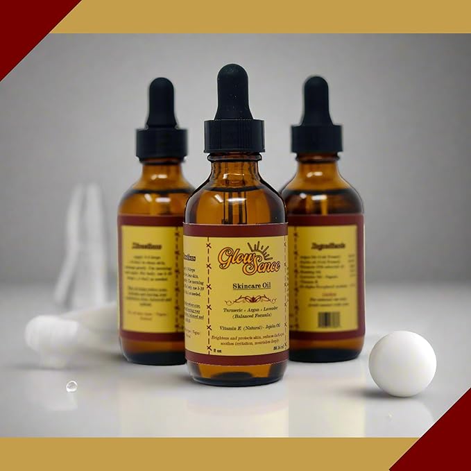 Skincare Oil - Turmeric, Argan, Jojoba, Vitamin E & Roseship - Natural Face & Body for Acne-Prone Skin, Dark spots & Scars - 100% Plant-Based skincare - 2 oz