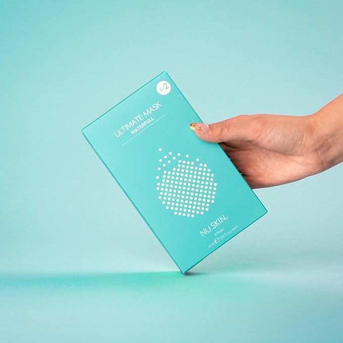 Nu Skin Ultimate Mask Waterfull - Botanical Eucalyptus Microfiber Hydration, Transparent Face Mask | Adhesive Skin Care Mask, Maximum Moisturization, Mask for Soft, Supple Skin (8 masks)