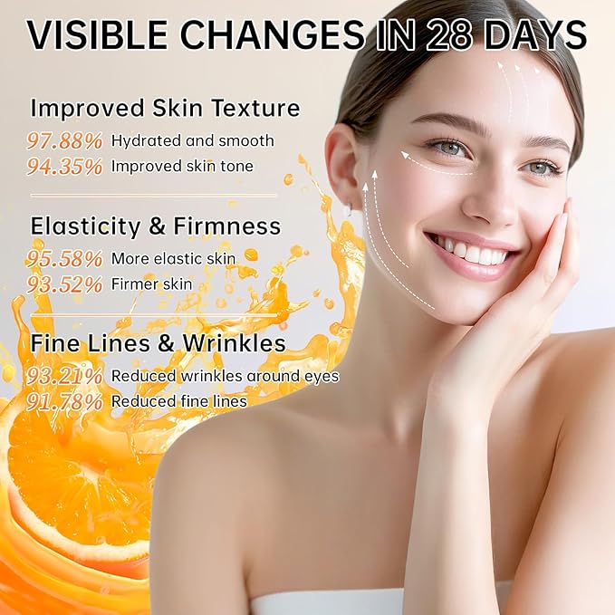 Vitamin C Skincare Set for Teenage Girls, 11-Piece Glow Kit with Facial Cleanser, Toner, Eye Cream, Serum, Lotion, Face Cream & Sheet Masks, Anti-Aging Skin Care Kit for Firming & Moisturizing