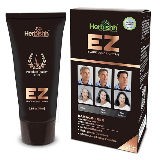 Herbishh Hair Color Cream for Gray Hair with Argan Hair Mask Pouch Pack of 5