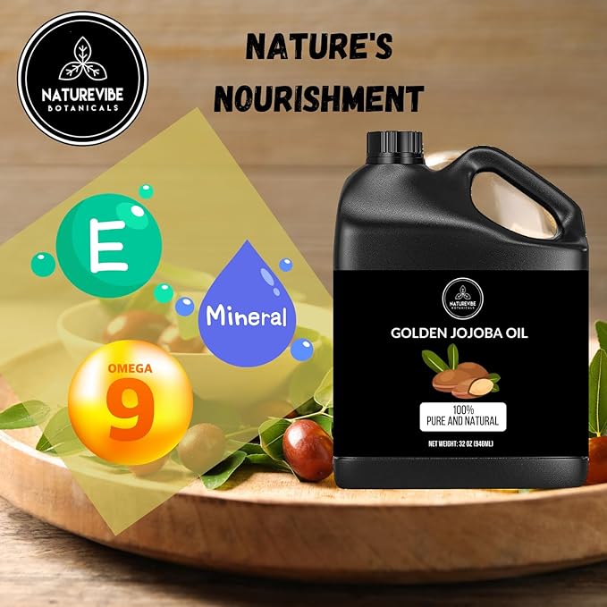 Naturevibe Botanicals Apricot Oil 32oz Golden Jojoba Oil 32oz and Grapeseed oil 32oz | Oil Combo