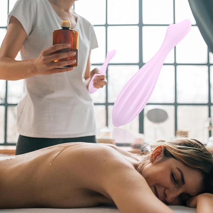 2pcs Face Massage Rollers, 6.99x1.1x0.43in Silicone Facial Rollers Reliable Face Massager Tool Face Skin Care Face Guasha Stick Body Gua Sha Relax for Women(Pink,Purple)