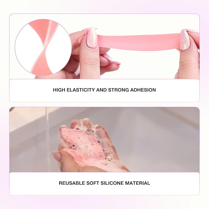 Curacoro Reusable Eye Pads, Silicone Under Eye Patches Lash Lift Cover Eyelash Extension | Soft Pads for Sensitive Skin during Eyelash Perm Lamination & Lash Extensions Remover (Black, Style 4)