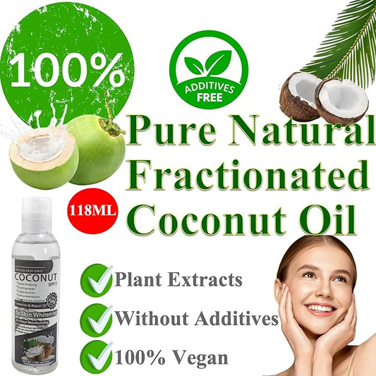 Elitzia Coconut Oil Hair Spa Skin Care Massage Oil Conditoner Liquid Skin Nourish Moisturier Makeup Remover Fix Flyaways Versatile Base Oil Face Body Pure Natural 3.99fl.oz