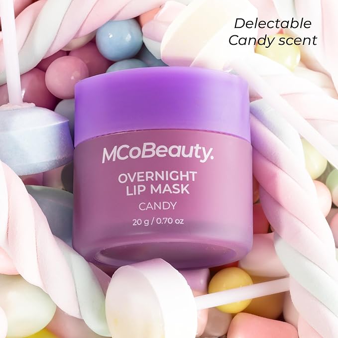 MCoBeauty Overnight Lip Mask - Candy, Hydrating Lip Balm, Vegan, Cruelty Free Cosmetics