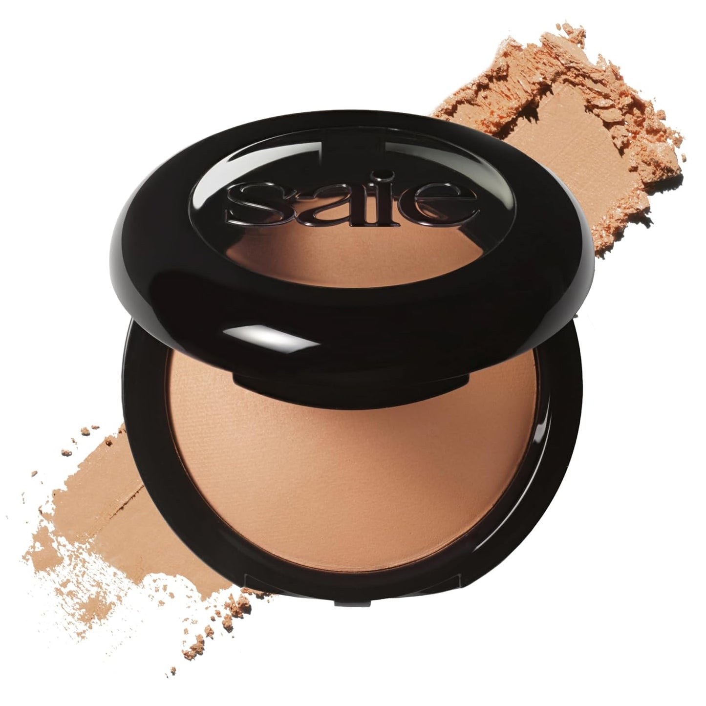 Saie Slip Tint Baked Setting Powder - Translucent Powder for Face Makeup with a Natural-Radiant Finish - Blurs, Brightens & Smooths Complexion - Translucent 4 - Tan to Deep (0.24 oz)
