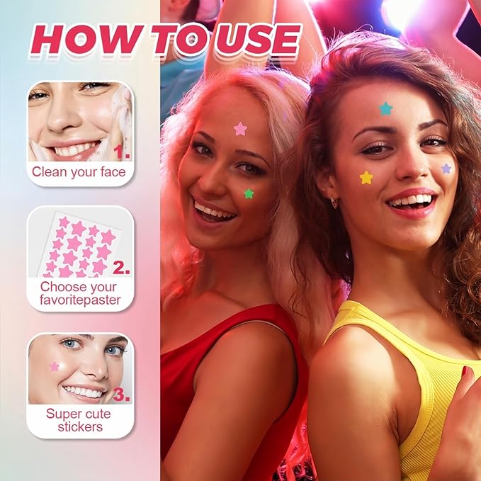 Star Pimple Patches for Face Star Acne Patches Starface Pimple Patch With 6 Colors 2 Sizes 336 Count, Zit Patches Hydrocolloid Patch Cute & Effective Pimple Stickers for Blemish Protection Tools Kit