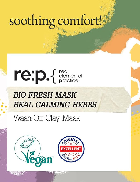 RE:P BIO FRESH MASK with REAL calming HERBS 4.58 Fl Oz (130g) - 100% Vegan, Cruelty-free - Natural calming peel off mask with Real Calendula + Real Chamomile – Korean Skin Care