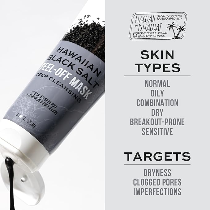 Freeman Exotic Blends Hawaiian Black Salt Peel Off Facial Mask, 6 fl.oz./175 mL Tube