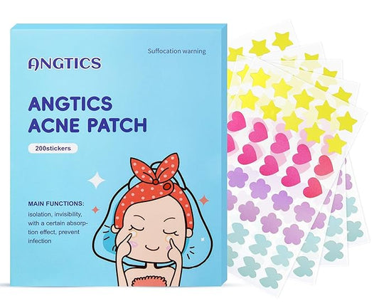Pimple Patches for Face, 4 Shapes 200 Counts Acne Patches, Cute Star Hydrocolloid Patches Zit Patches, Blemish Patches with Salicylic Acid, Blemish Patches Tea Tree Oil
