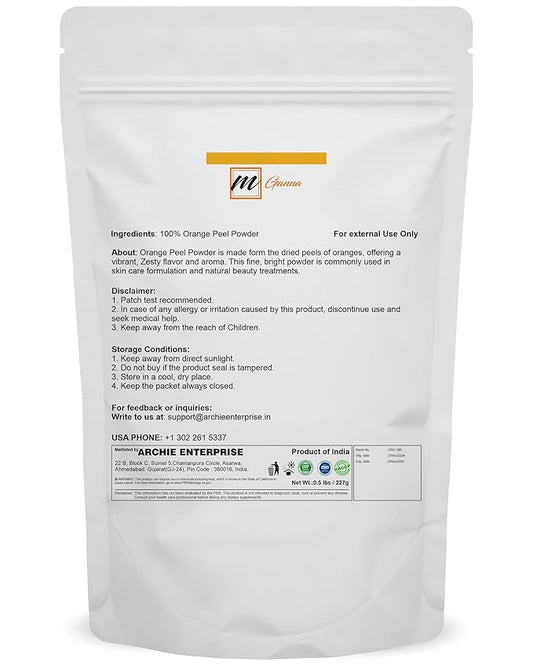 100% Natural Orange Peel Powder For Skin Care 0.50 LBS / 227 GMS