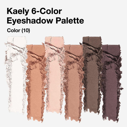 6 Colors Mini Nude Brown Neutral Eye Shadow Palette Makeup for Older Women, Matte Shimmer Eyeshadow Palette Highly Pigmented Waterproof, paleta de sombras de ojos, Vegan & Cruelty-free, 10