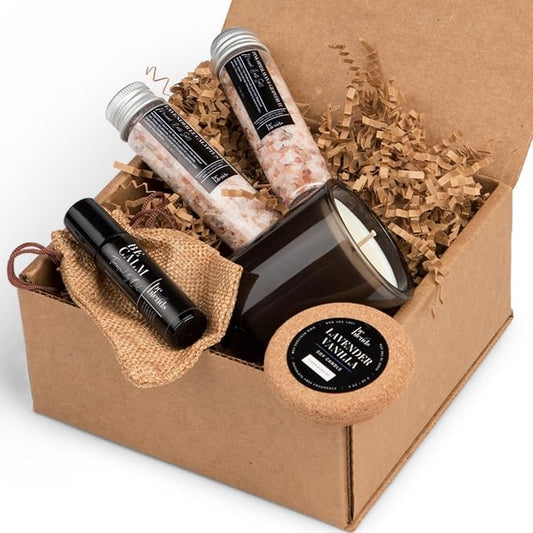 Natural Self Care Gifts for Women Basket Get Well Gifts for Women After Surgery, Bath Salts Set, Self Spa Kit, Sick Care Package, Home Spa Kit, Get Well Basket for Men After Surgery, Lavender Bath Set