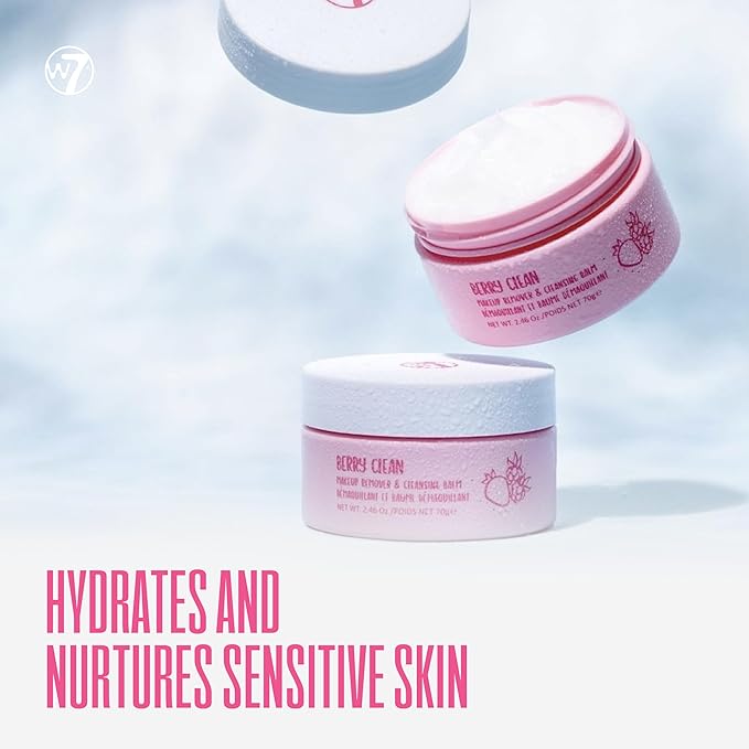 W7 Berry Clean Makeup Remover & Cleansing Balm – Melt Away Makeup & Say Hello to a Berry Fresh Glow! Hydrating, Gentle & Packed with Skin Loving Goodness